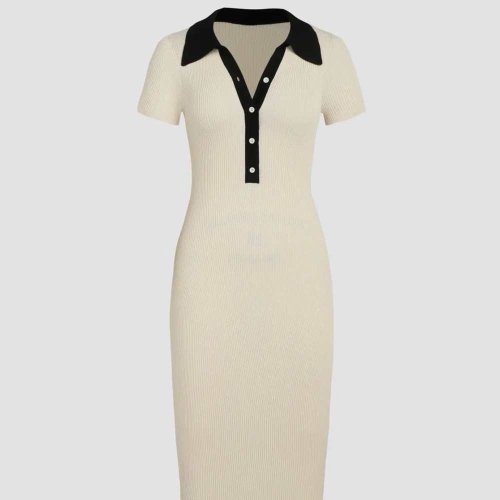 Knit Collar Polo Dress